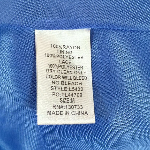 Umgee Royal Blue Lace Accent High Low Blouse/Tunic - Picture 6 of 9